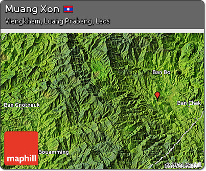 Satellite 3D Map of Muang Xon