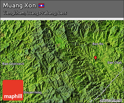 Satellite 3D Map of Muang Xon