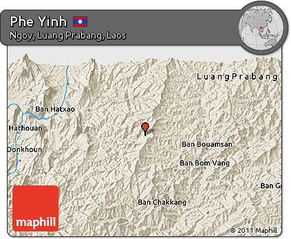 Shaded Relief 3D Map of Phe Yinh