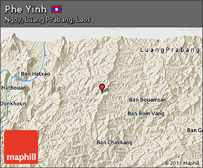 Shaded Relief 3D Map of Phe Yinh