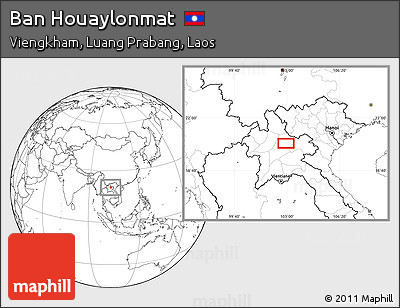 Blank Location Map of Ban Houaylonmat