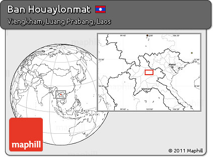 Blank Location Map of Ban Houaylonmat