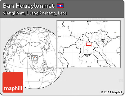 Blank Location Map of Ban Houaylonmat