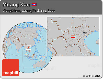 Gray Location Map of Muang Xon