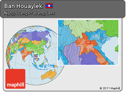 Political Location Map of Ban Houaylèk
