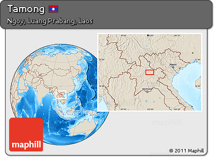 Shaded Relief Location Map of Tamong