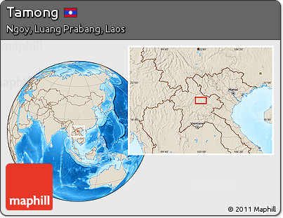 Shaded Relief Location Map of Tamong