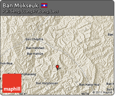 Shaded Relief Map of Ban Môkseuk