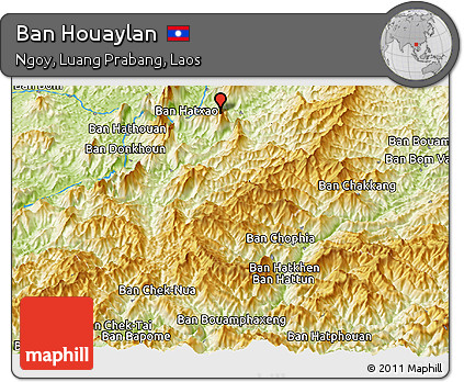 Physical Panoramic Map of Ban Houaylan
