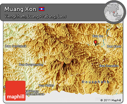 Physical Panoramic Map of Muang Xon
