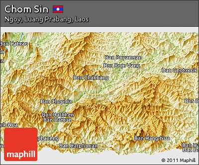 Physical Panoramic Map of Chom Sin
