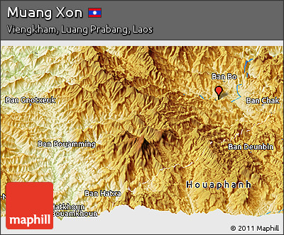 Physical Panoramic Map of Muang Xon