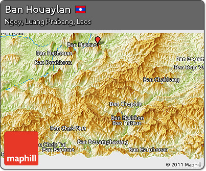Physical Panoramic Map of Ban Houaylan