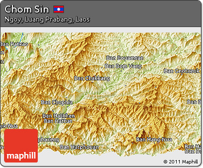 Physical Panoramic Map of Chom Sin