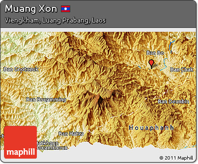 Physical Panoramic Map of Muang Xon