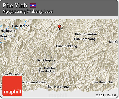 Shaded Relief Panoramic Map of Phe Yinh