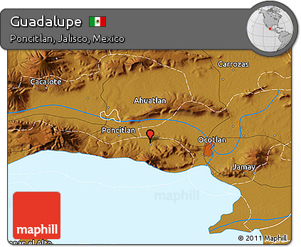 Physical 3D Map of Guadalupe