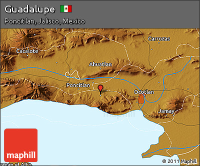 Physical 3D Map of Guadalupe