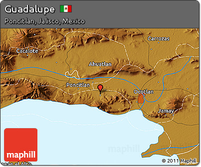 Physical 3D Map of Guadalupe