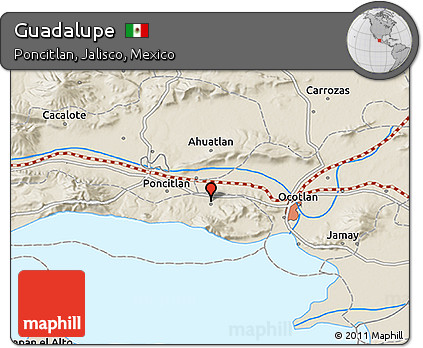 Shaded Relief 3D Map of Guadalupe