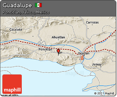 Shaded Relief 3D Map of Guadalupe