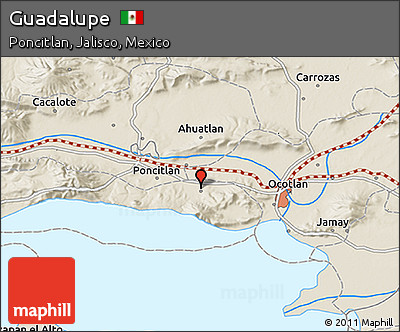 Shaded Relief 3D Map of Guadalupe