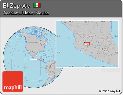 Gray Location Map of El Zapote