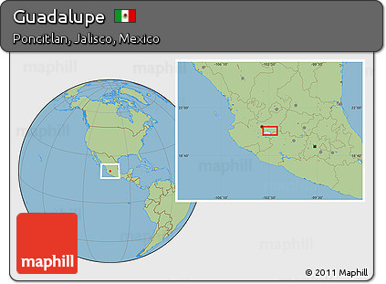 Savanna Style Location Map of Guadalupe