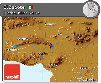 Physical Map of El Zapote