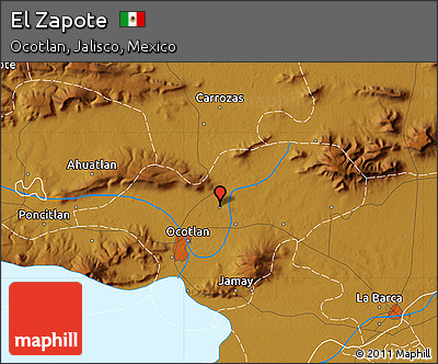 Physical Map of El Zapote