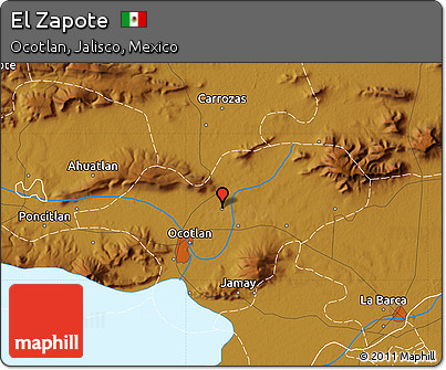 Physical Map of El Zapote