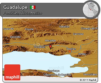 Physical Panoramic Map of Guadalupe