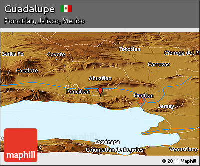 Physical Panoramic Map of Guadalupe