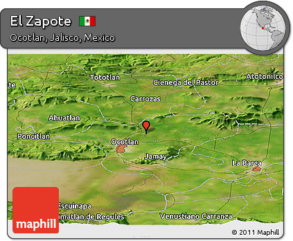Satellite Panoramic Map of El Zapote