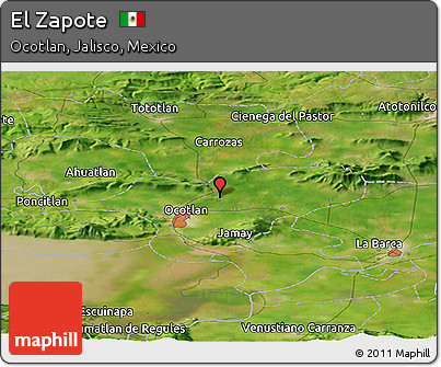 Satellite Panoramic Map of El Zapote