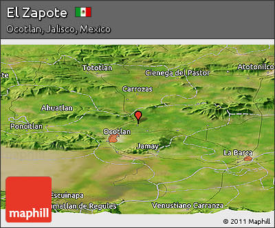 Satellite Panoramic Map of El Zapote