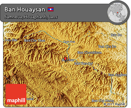 Physical 3D Map of Ban Houaysan