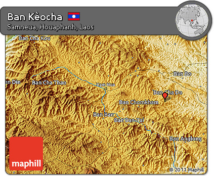 Physical 3D Map of Ban Kèocha