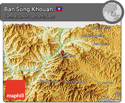 Physical 3D Map of Ban Sông Khouan