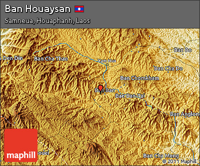 Physical 3D Map of Ban Houaysan