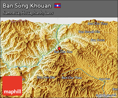 Physical 3D Map of Ban Sông Khouan