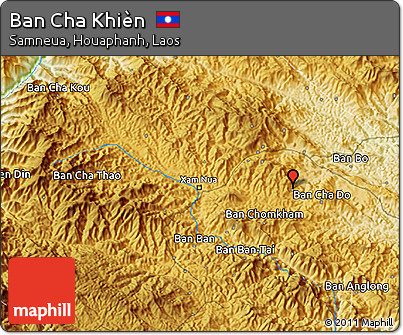 Physical 3D Map of Ban Cha Khièn