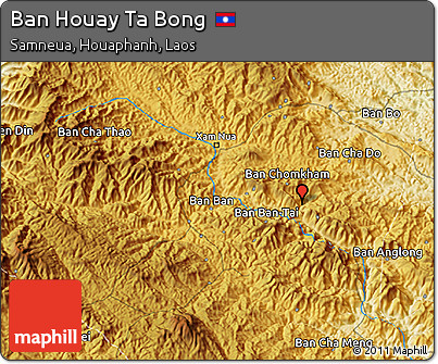 Physical 3D Map of Ban Houay Ta Bong