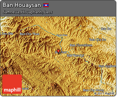 Physical 3D Map of Ban Houaysan