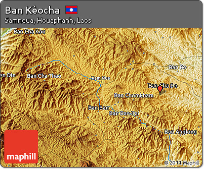 Physical 3D Map of Ban Kèocha