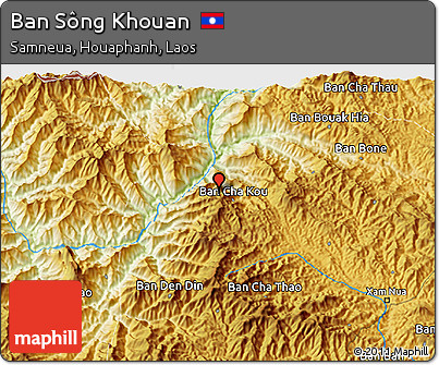 Physical 3D Map of Ban Sông Khouan