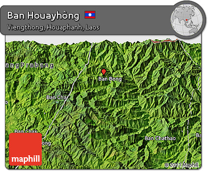 Satellite 3D Map of Ban Houayhông