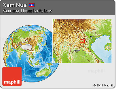 Physical Location Map of Xam Nua
