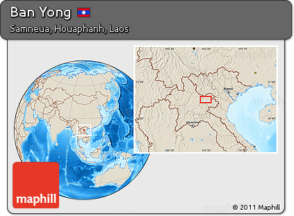 Shaded Relief Location Map of Ban Yong