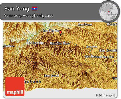 Physical Panoramic Map of Ban Yong